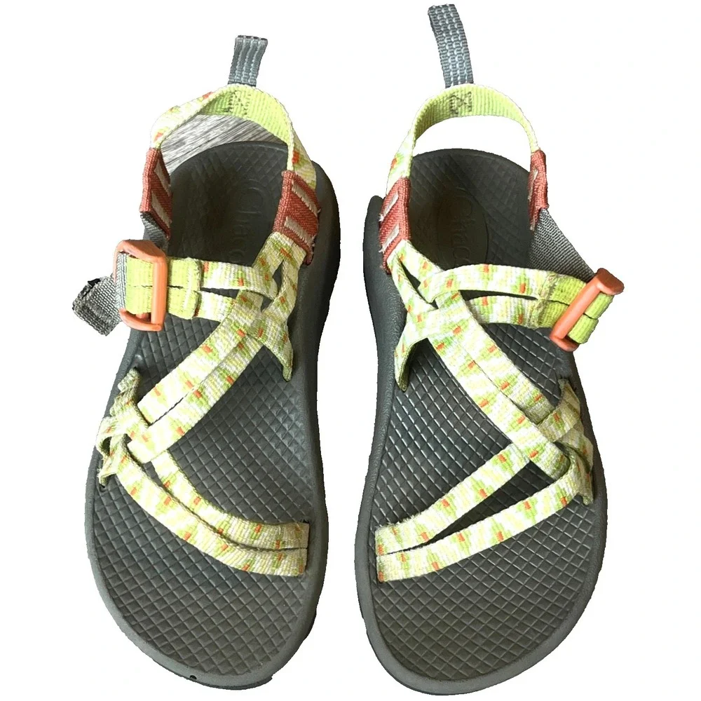 Chaco Z/X1 Hiking Sandals Green Yellow Kids 13 UK 12 EU 31‎